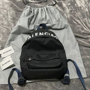 Balenciaga Wheel Bag in Blk/Wht/Navy